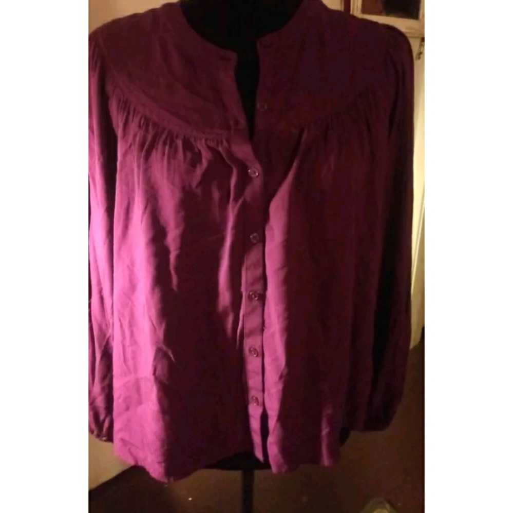 A New Day Purple Blouse. Balloon Sleeve. XSmall. NWT